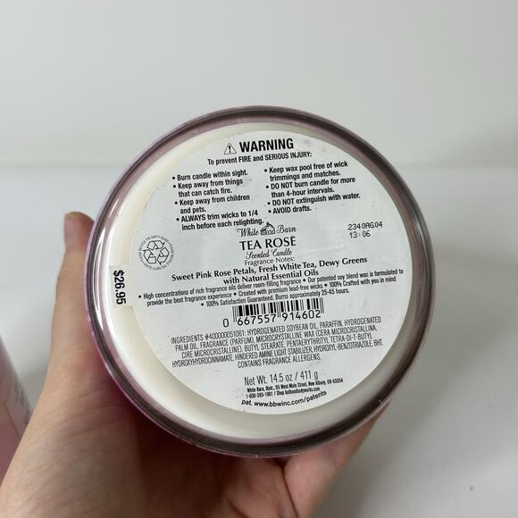 Bath & Body Works Large 14.5oz Candle Pink Shores & Tea Rose - Picture 4 of 6